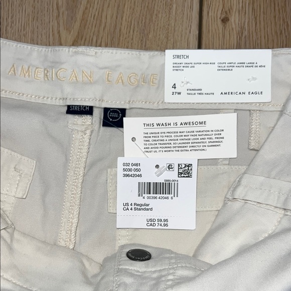 NWT - American Eagle Outfitters Light Beige Cargo Pants - Picture 9 of 12